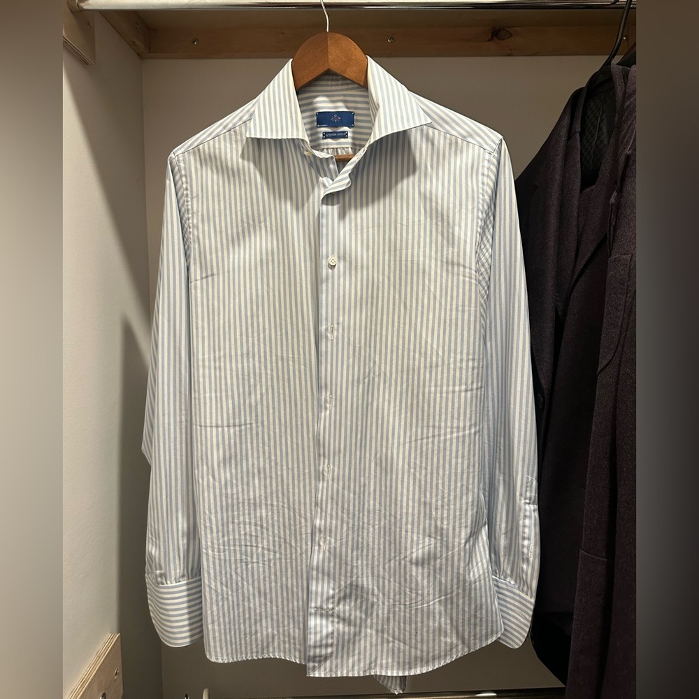 Suitsupply Light Blue Striped Dress Shirt